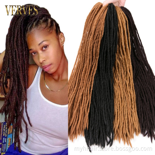 Synthetic Crochet Hair 12 strands/pcs Black Blonde Crochet Braiding Hair For Women And Men 20 Inch Hair Piece Soft Dreadlocks